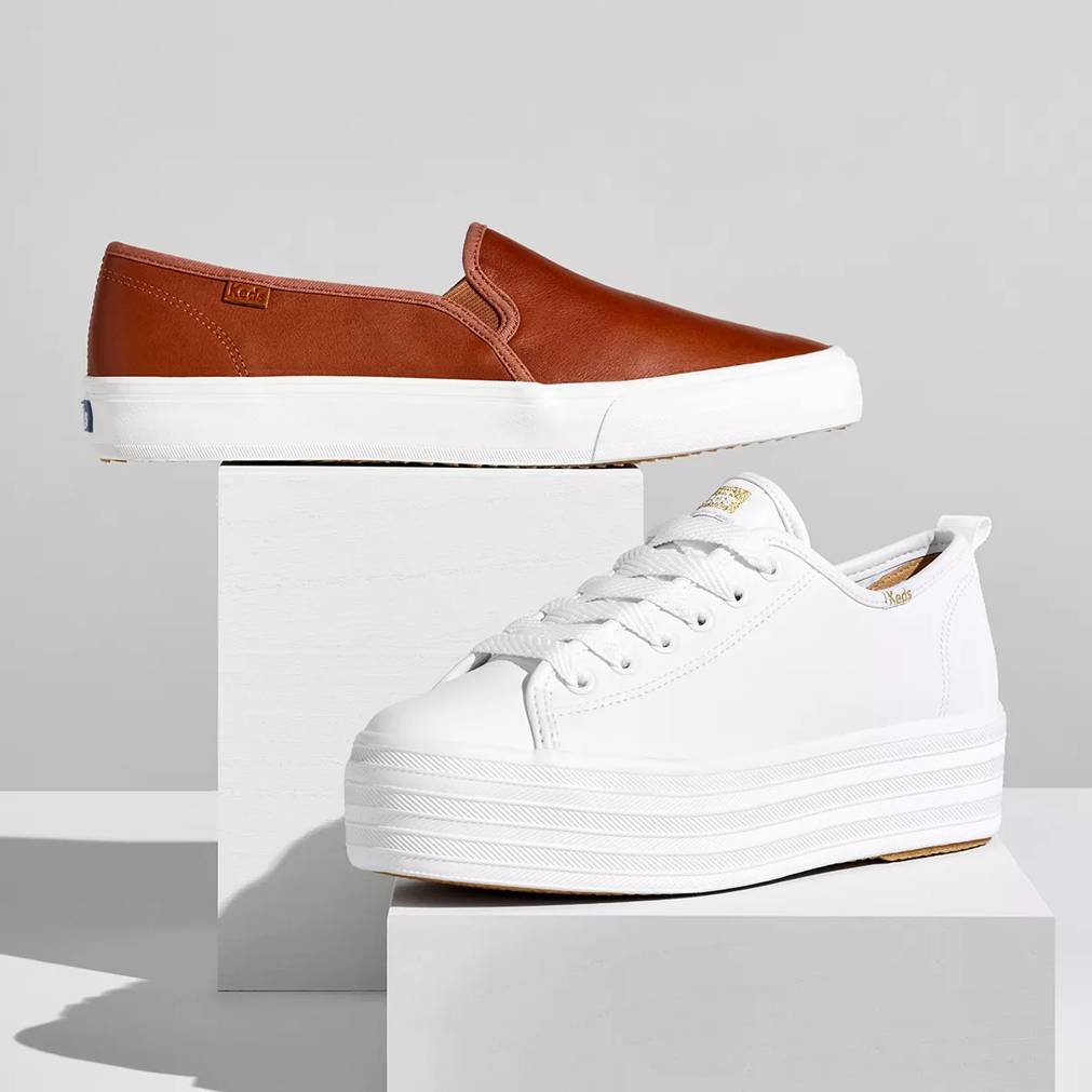 Triple Up White Leather Platform Sneakers