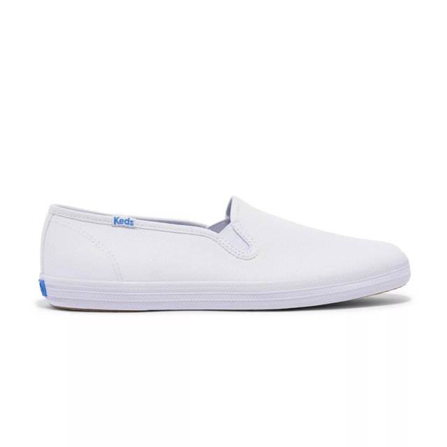 Keds white canvas sales slip ons