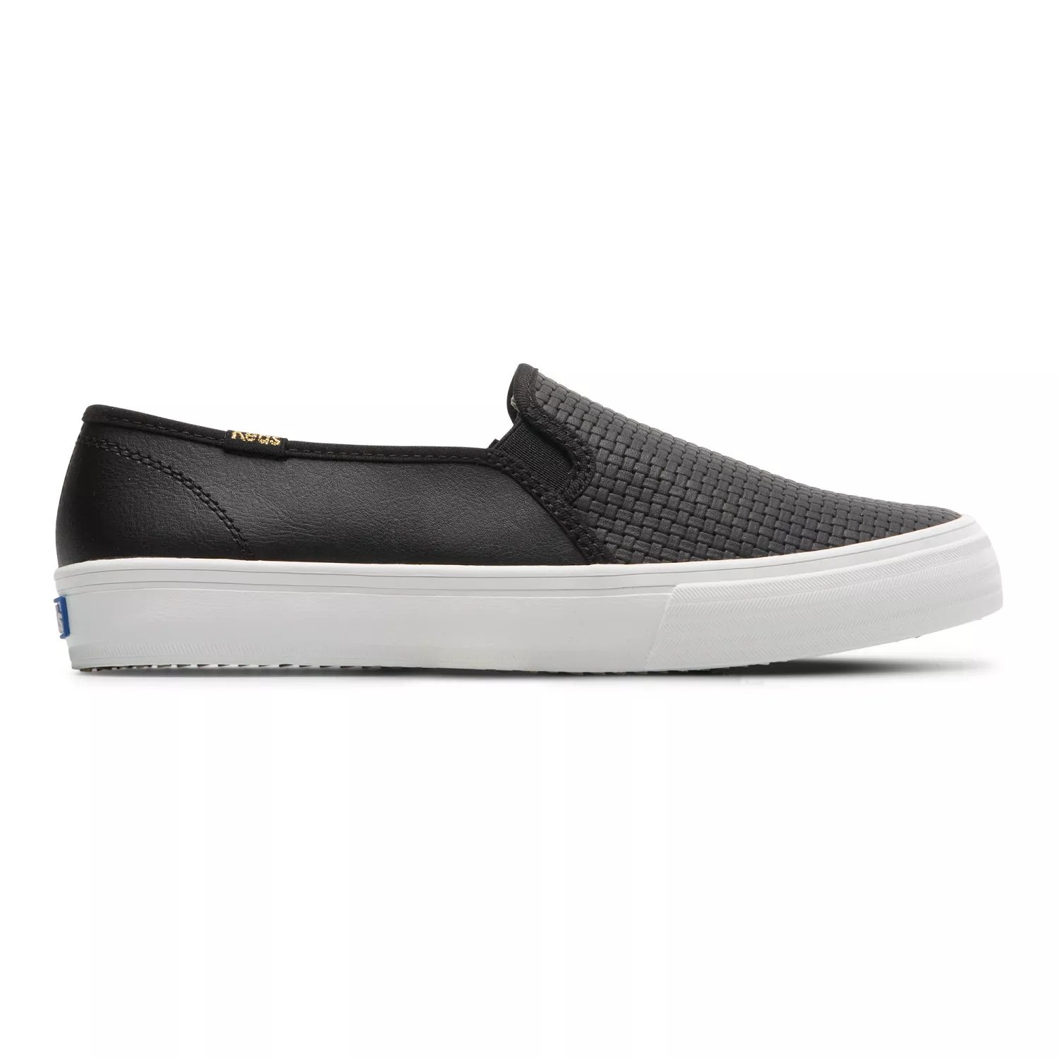 Keds black leather slip hot sale on