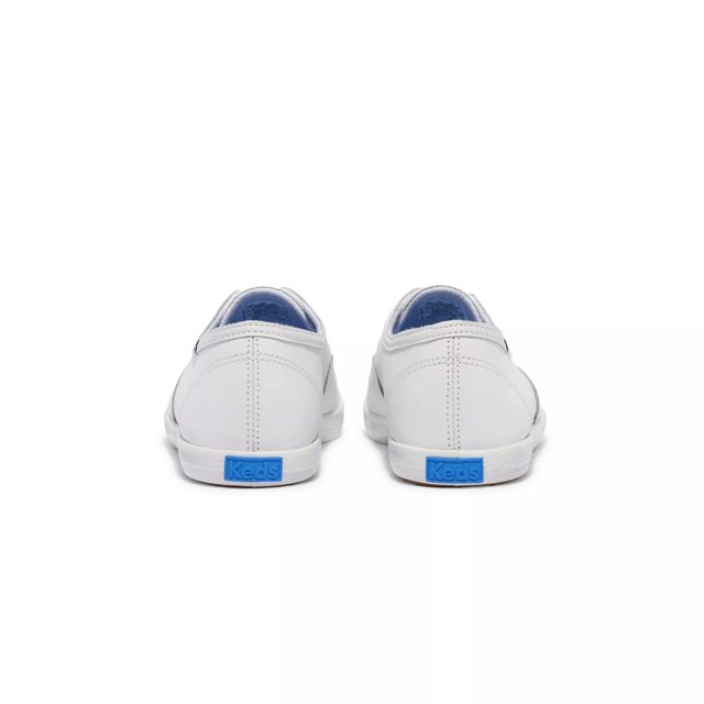 White leather slip on keds store