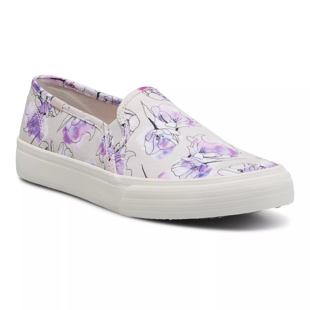 Keds Double Decker Canvas Watercolor Floral Print Slip On Free
