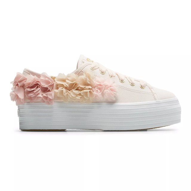 White floral sales keds
