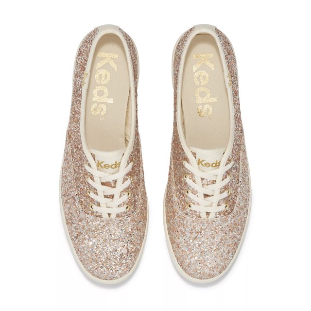White sparkly keds top