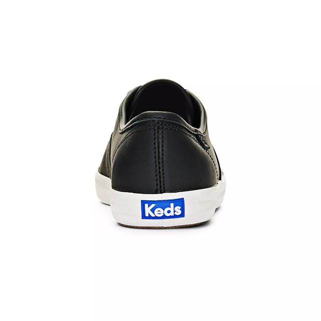 Keds Womens Champion Leather Lace Up Sneakers Black 7.5 Casual