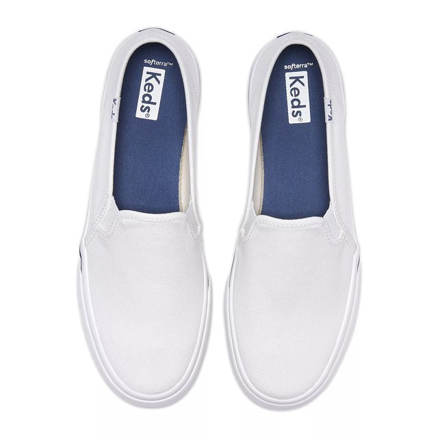 Keds double decker washed leather pale pink slip on sneakers best sale