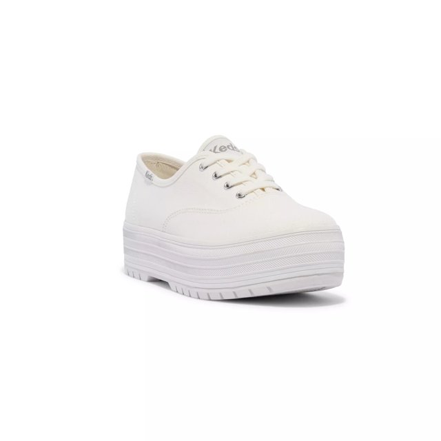 Keds The Platform Lug Lace Up Women s Shoes Off White Canvas 7.5 B Medium