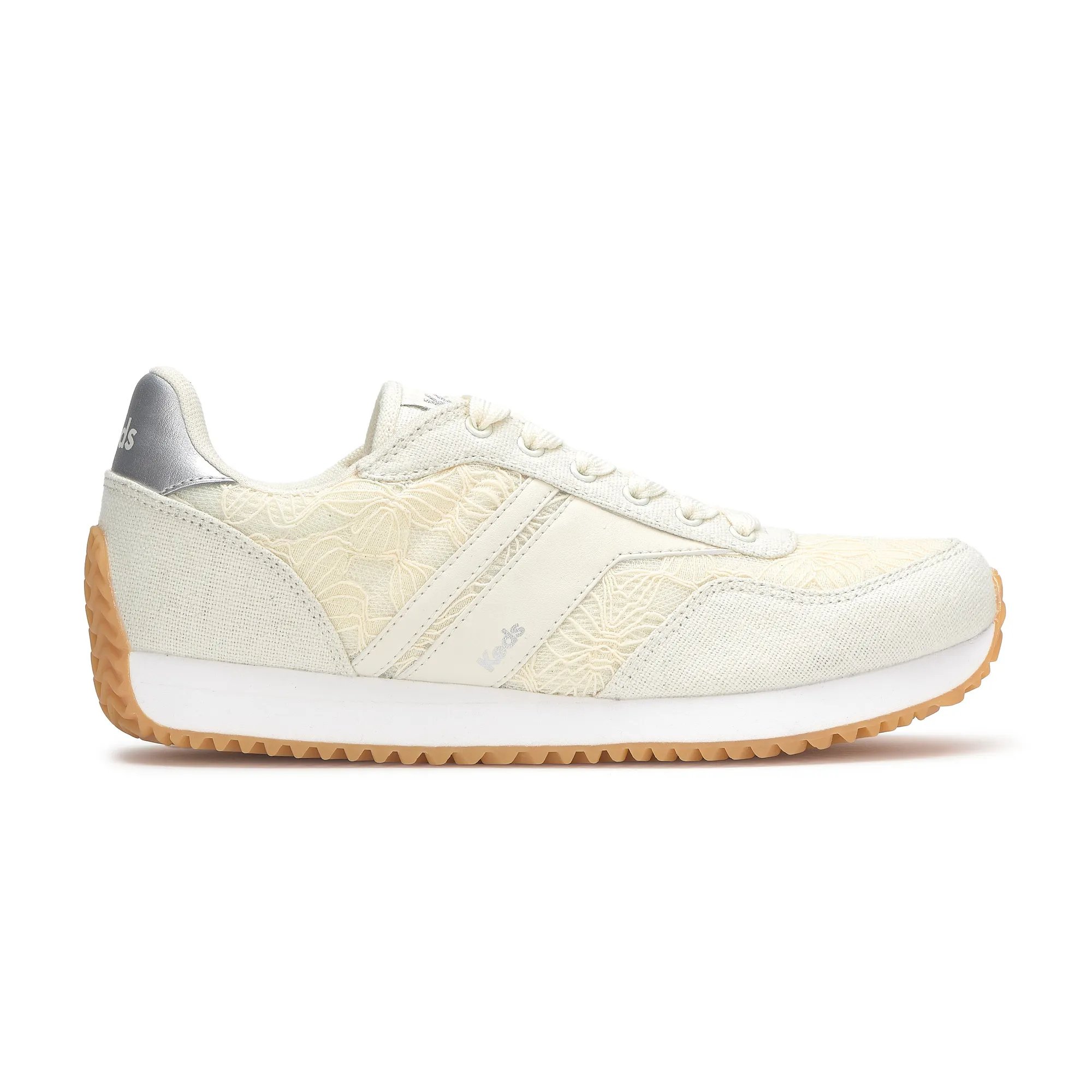 Keds Women's Rena Nylon/suede Lace Up Canvas Sneakers In Egret/cream