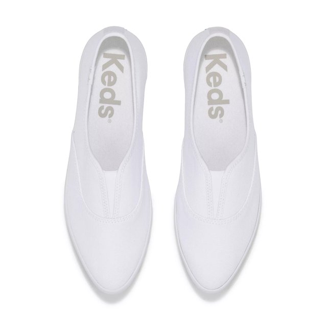 Keds white canvas slip on shoes outlet