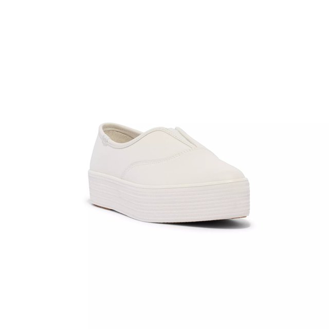 Leather slip on platform sneakers deals