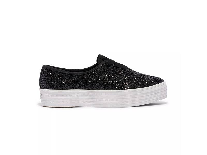 Glitter striped platform sneakers hot sale
