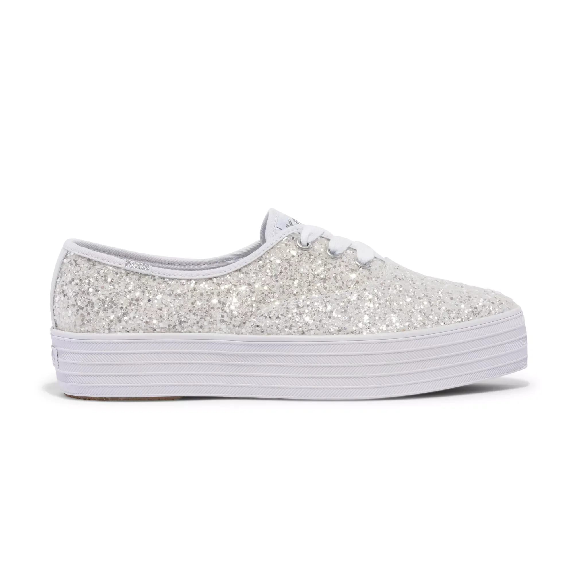 Keds Point Lace Up White Glitter 7.5