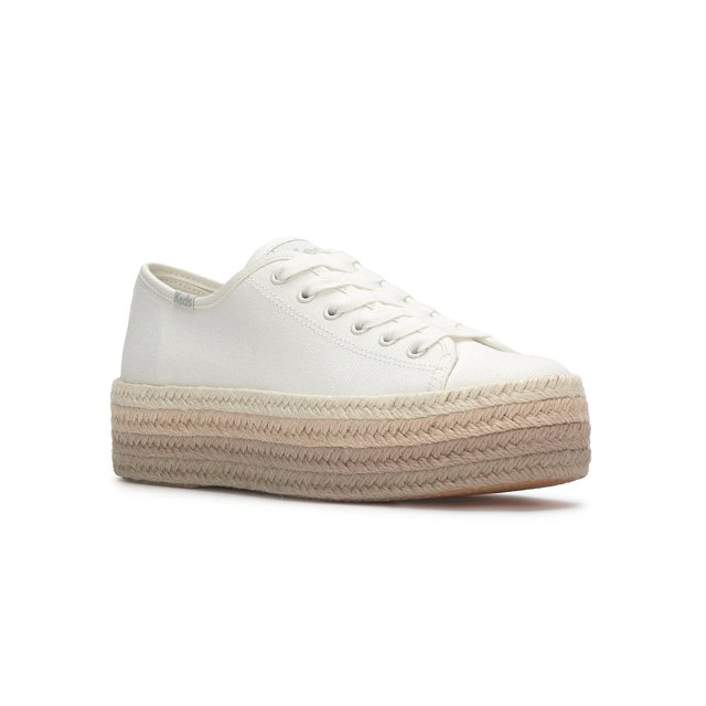 [ KEDS]★BRIDGE CANVAS Keds Women's White Jump Kick Canvas Lace Up | KEDS