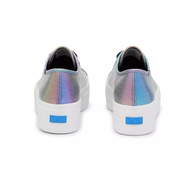 Keds Women s Triple Up Metallic Foil Lace Up Canvas Sneakers in Denim Size 5 M