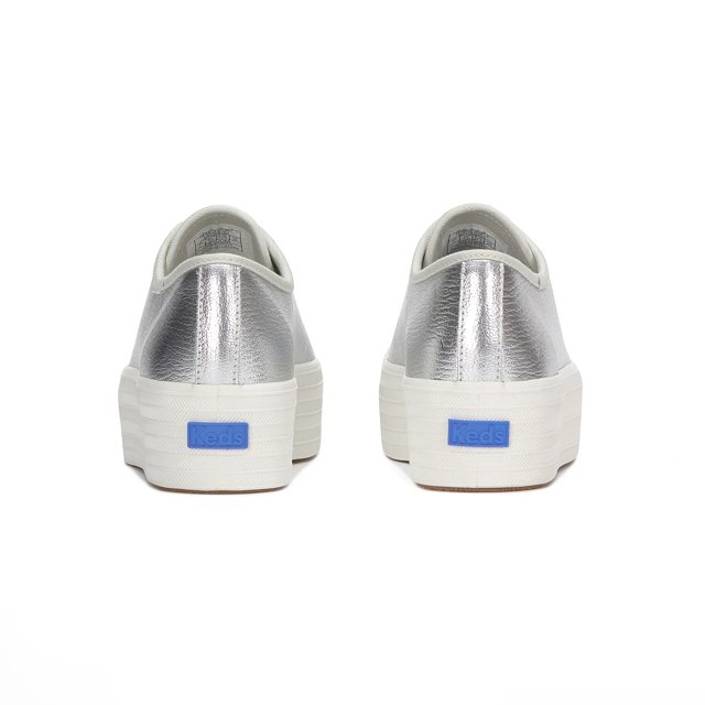Keds Triple Up Washed Metallic Leather Lace Up - Free