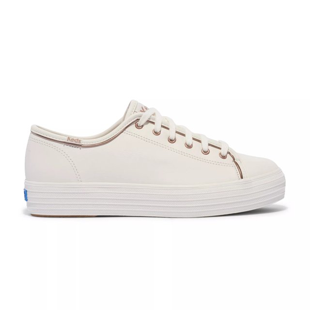 Keds Women s Triple Kick Leather Sneaker White Rose Gold 6
