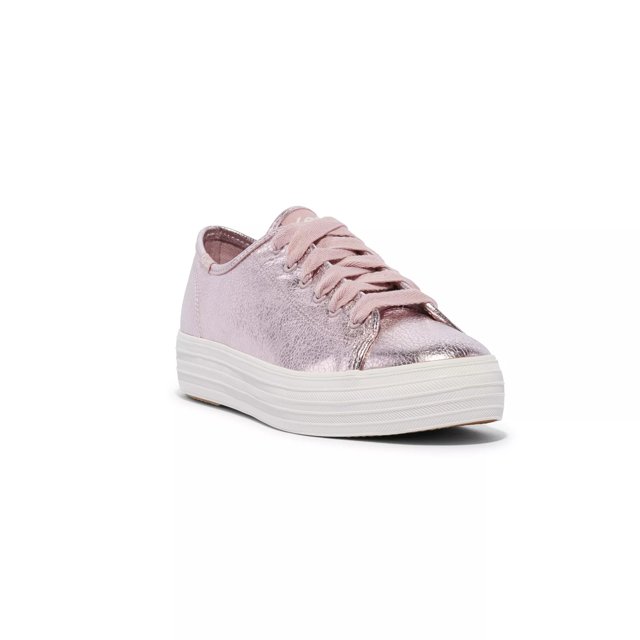 Keds Women s Triple Kick Metallic Sneakers Mauve Size 7.5 Leather