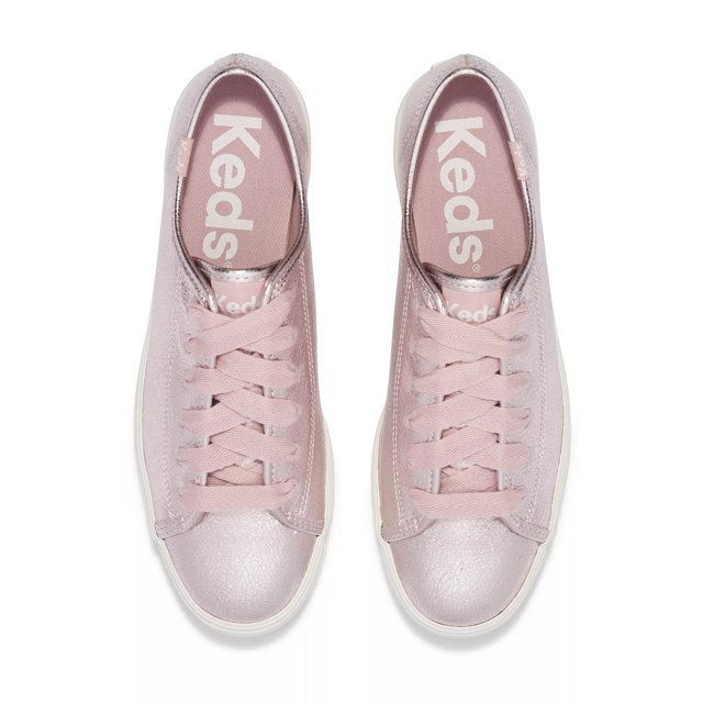 Keds Women s Triple Kick Metallic Sneakers Mauve Size 7.5 Leather