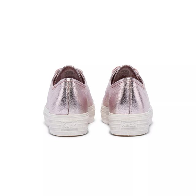 Keds Women s Triple Kick Metallic Sneakers Mauve Size 7.5 Leather