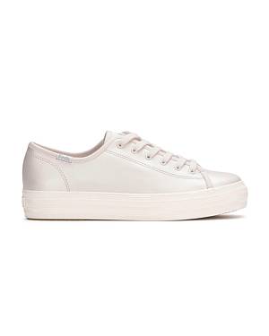 Keds Women's White Kickstart Leather Lace Up | KEDS