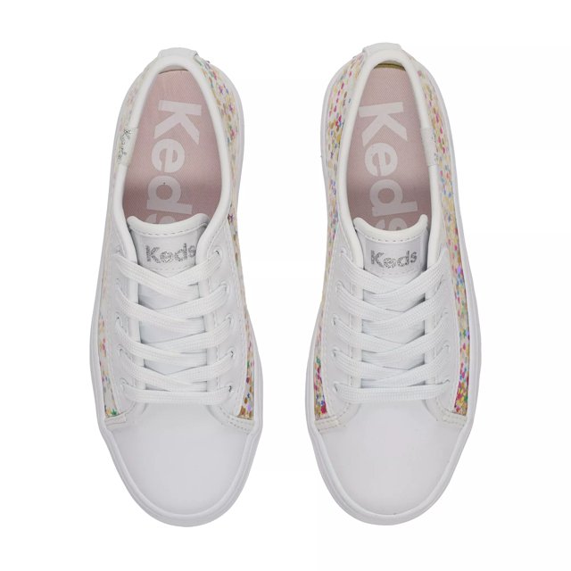 [ KEDS] ★TRIPLE CLEAR Keds Big Kids Triple Up Glitter Under Glass - Free Shipping