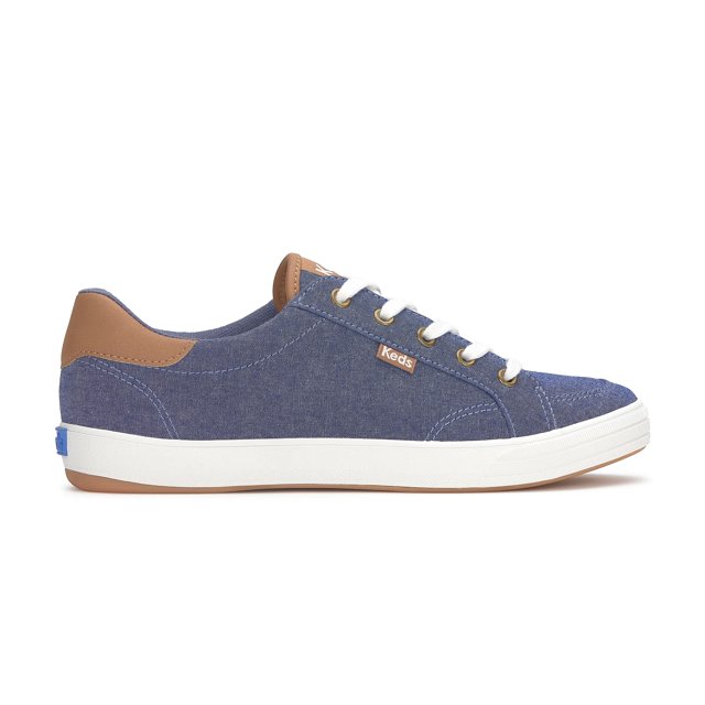 Keds Women s Center III Chambray Lace Up Canvas Sneakers in Blue Chambray Size 8 W