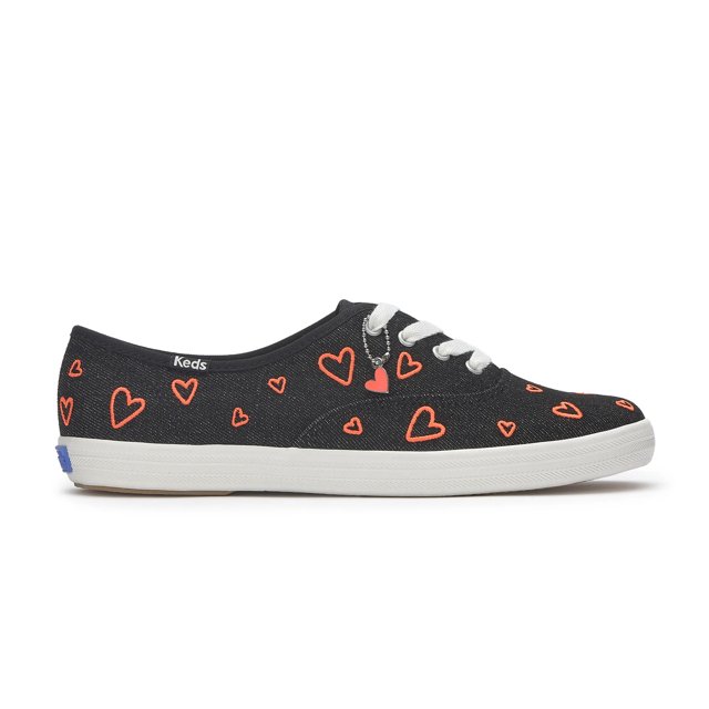 Keds Women s Champion Denim Heart Embroidery Sneakers 8