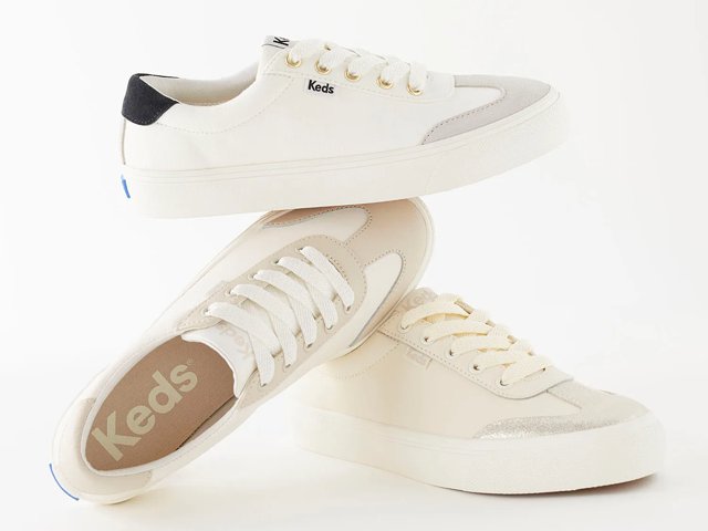 Keds Women's White Jump Kick T-Toe Ripstop/Suede Lace Up | KEDS