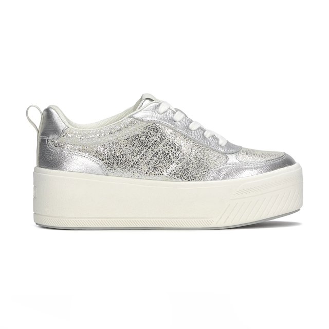 Keds Skyler II Distressed Metallic Leather Lace Up - Free