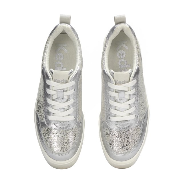 Keds Skyler II Distressed Metallic Leather Lace Up - Free
