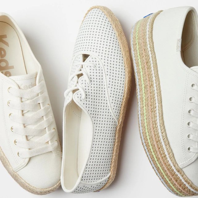 Keds Champion Point Low Wave Perf Leather Jute Foxing Lace