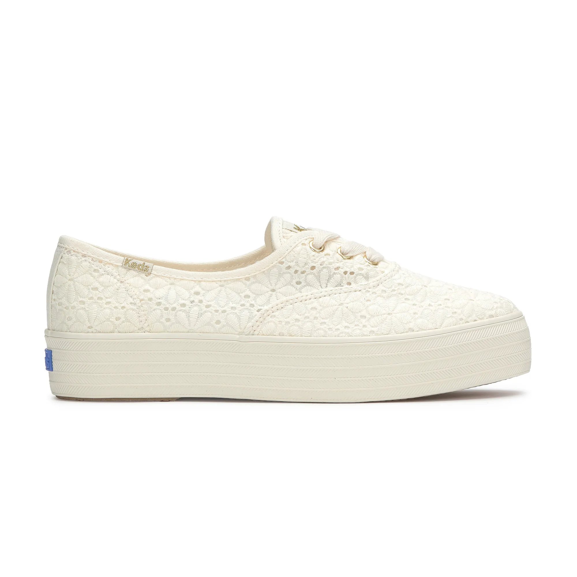 Keds Women's Point Festival Eyelet Lace Up Canvas Sneakers In Egret