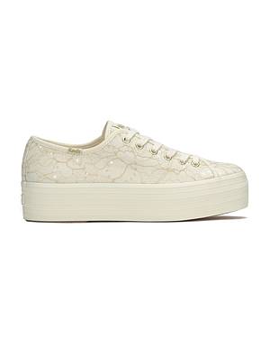 Keds Women's White Triple Up Canvas Lace Up | KEDS