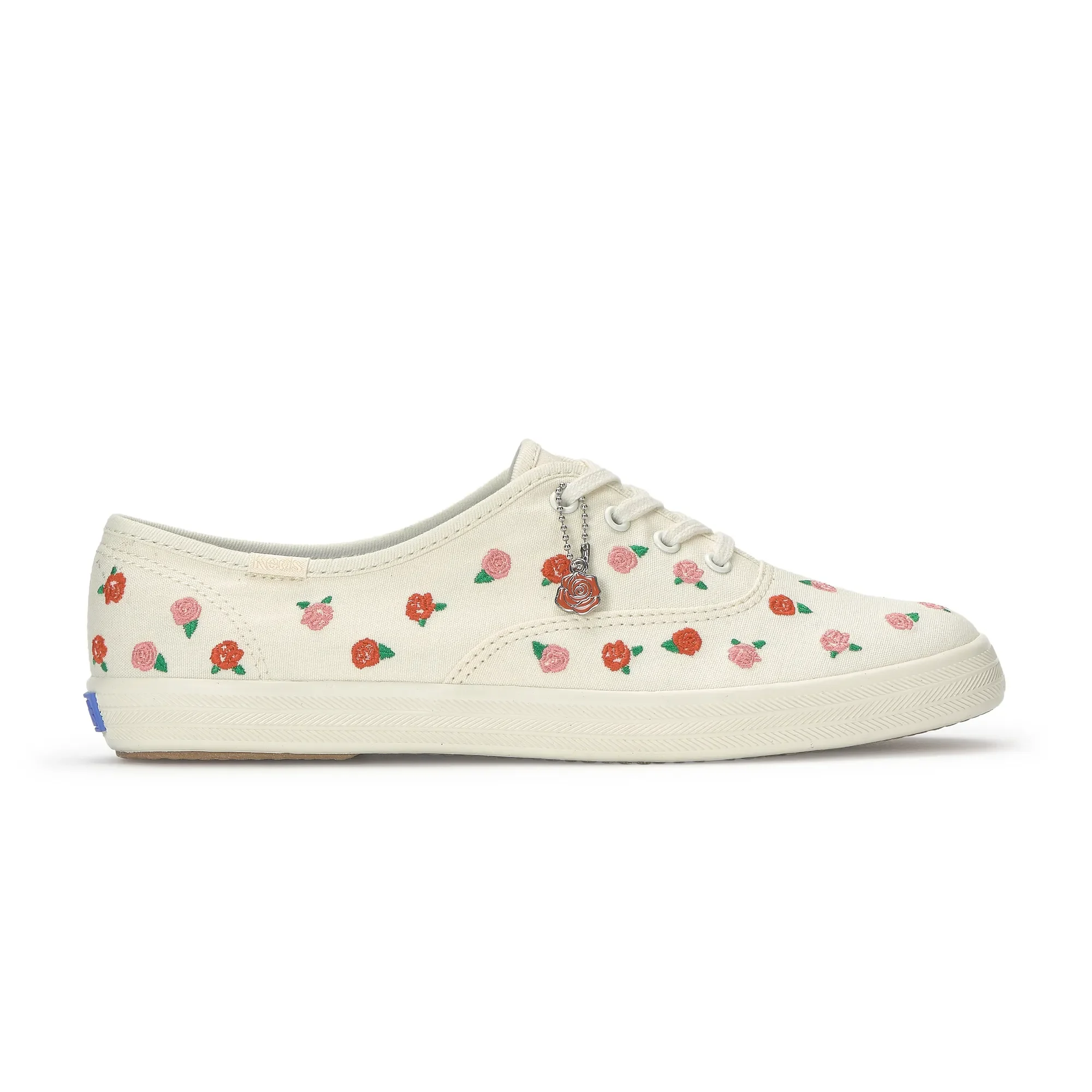 Keds Women's Champion Canvas Rose Embroidery Lace Up Canvas Sneakers