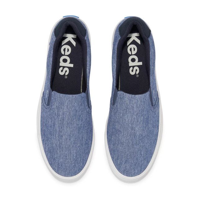 Gender-Neutral Chambray Slip-On Sneakers For Kids