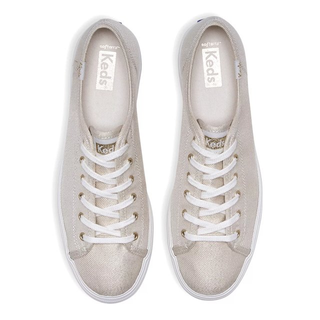 Keds triple kick metallic linen silver shop