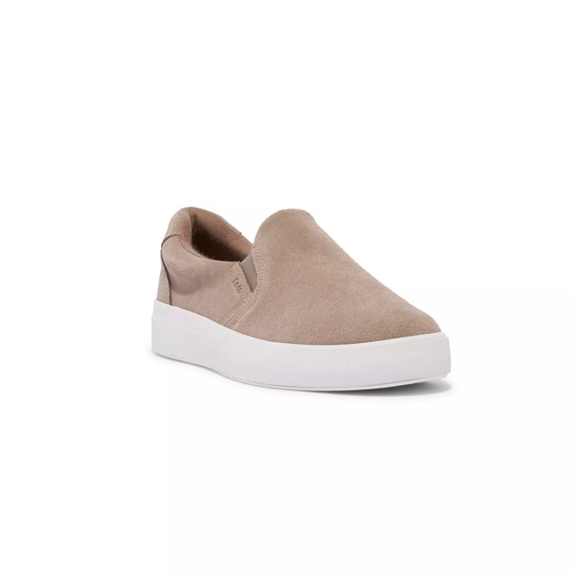 Taupe suede slip on sneakers clearance